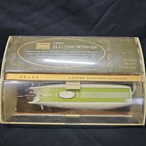 Sears Vintage 2-Speed Electric Dressmakers Scissors with Case  Tested And Works